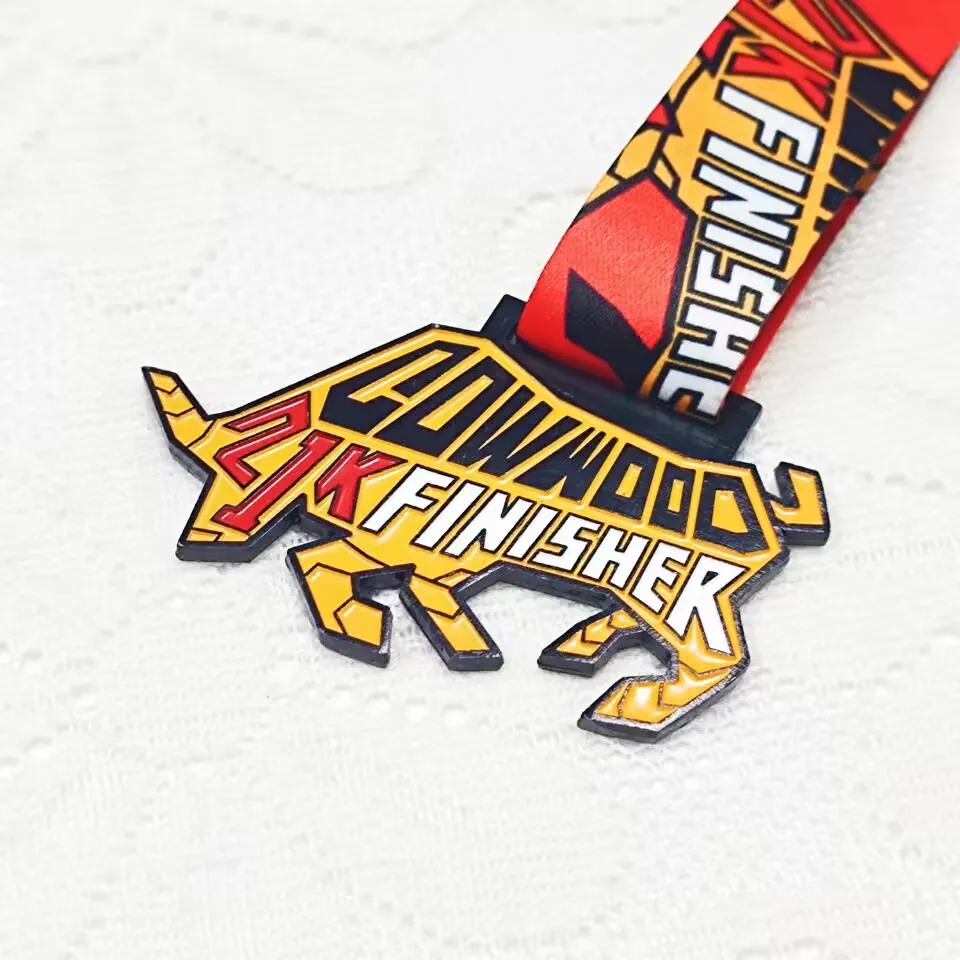 3D Curved Concave Design Painting Championship Medals Manufacturer Direct Sell Custom Medals Stainless Gymnastics Medals