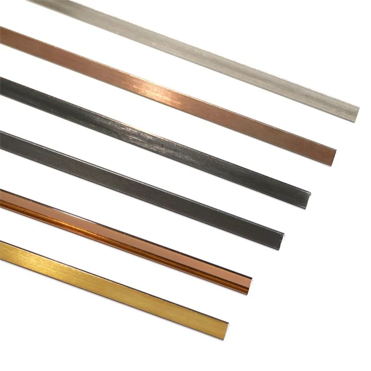 Tile Profile T Shaped Decorative Strip 304/316 Stainless Steel Tile Trim Stainless Steel Skirting For Wall Decoration