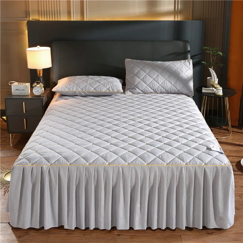 bed skirt soft and warm 100% cotton high end quilted queen for