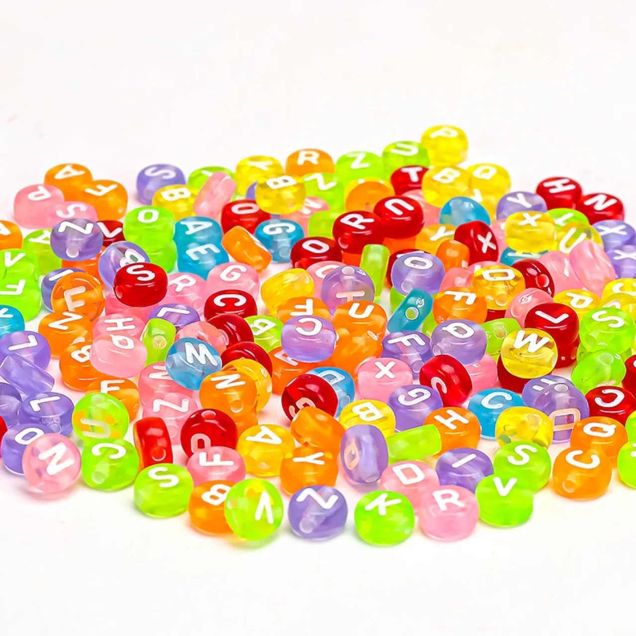 Китайский завод набор белых бусин акриловые пластиковые буквы улыбка бусина с отверстием для Diy