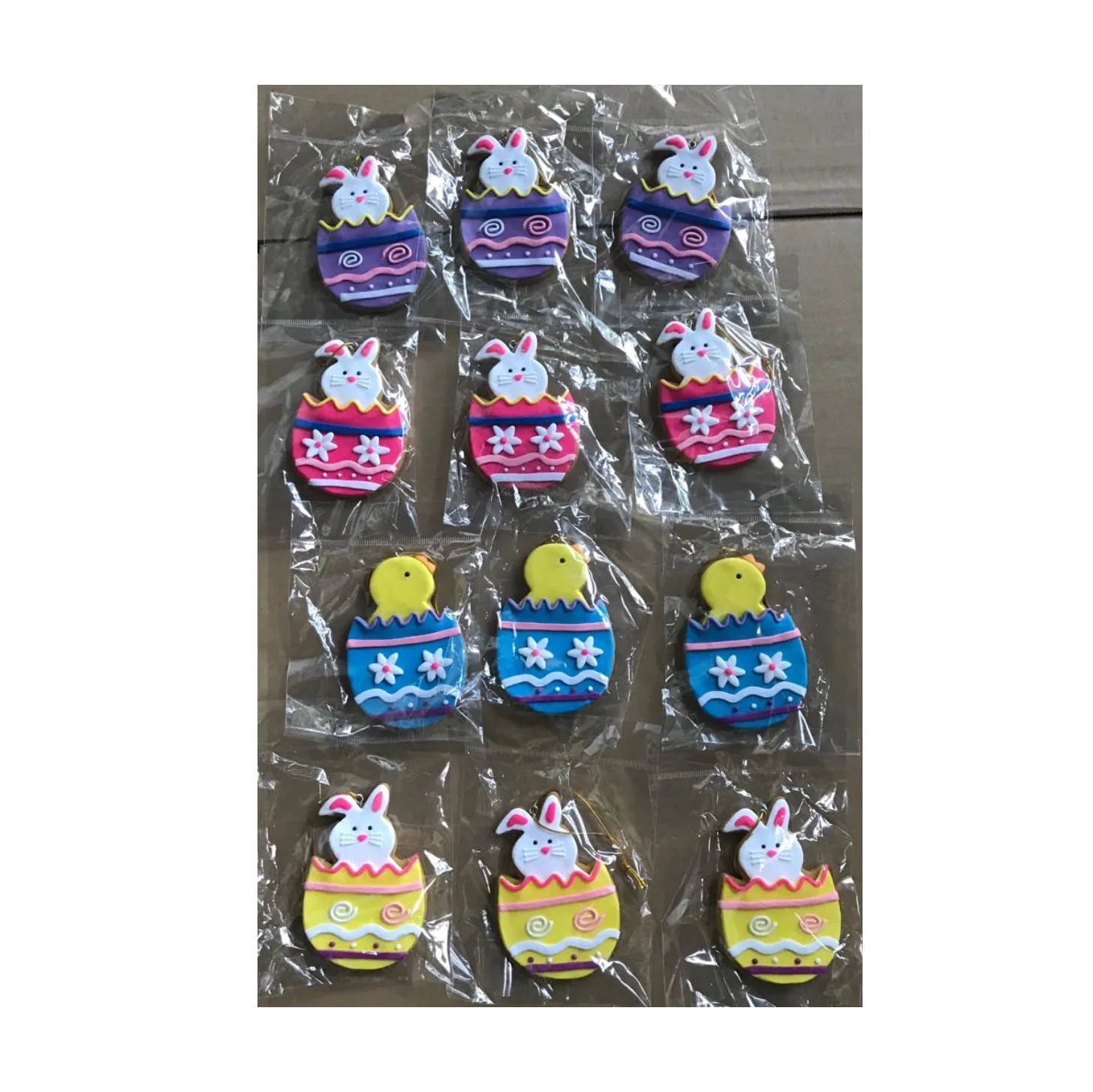 
Set of 12 Mini Clay Dough Easter Ornaments 