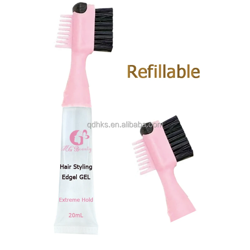 OEM Private Label Lace Wig Gel Edge Control Brush With Gel Tube Baby Hair Brush With Gel Tube