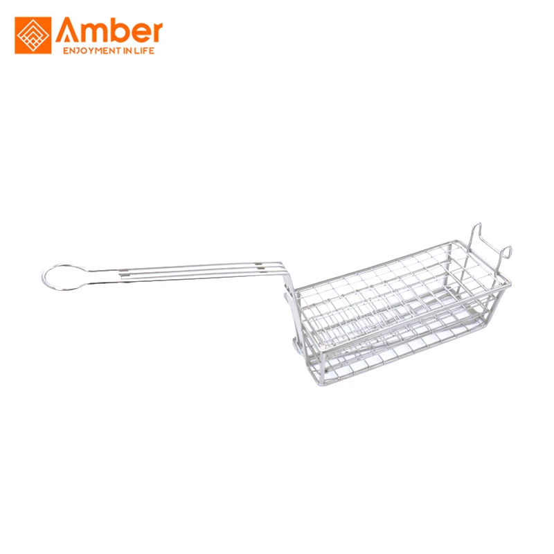 Фабричные квадратные мини-корзины для фритюрницы из нержавеющей стали серебристого цвета