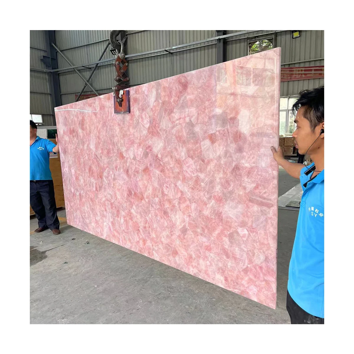 Wholesale Polished Lumistone Rose Quartz Baignoire Pink Marble Stone Big Slabs