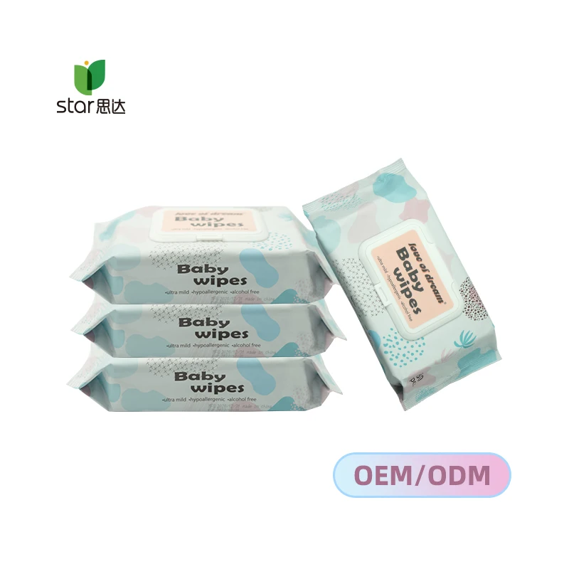 Hot Selling Wholesale Nonwoven Fabric Mother Care Tender   baby wipes 80pcs 	water wipes baby wipes