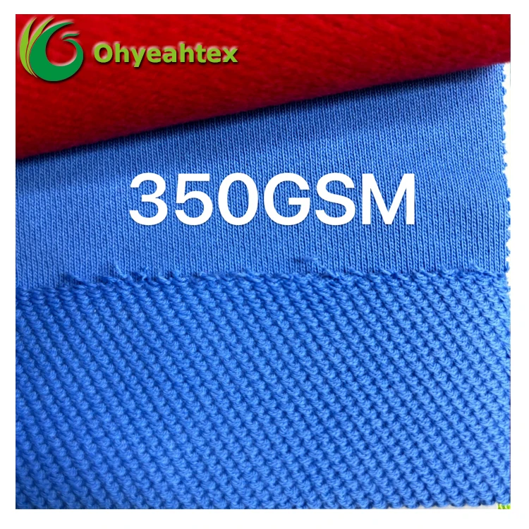 Готовый к отправке много цветов в наличии 350-600 GSM французский махровый 50% хлопок полиэфирная ткань для тяжелых толстовок