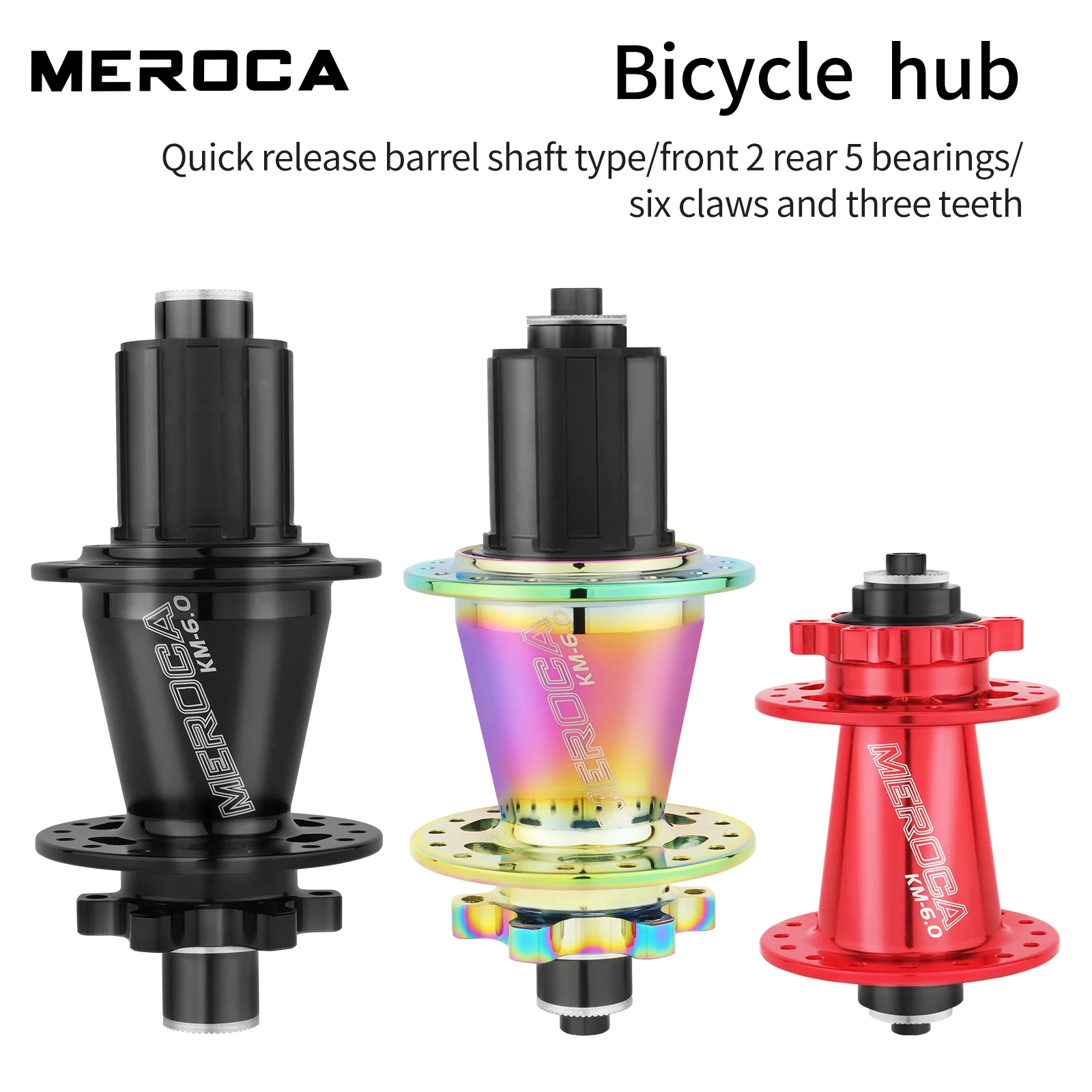 MEROCA KM 6.0 Hot Sale Mountain Bike 32 Holes Mtb Hubs 6 Claws 3 Teeth Aluminum Alloy Wheel Bicycle Hub