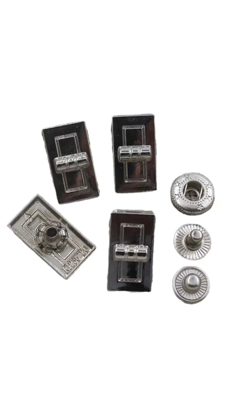 Custom Garment Accessories Rectangle Press Buttons Metal Zinc Alloy Snap Buttons For Clothing