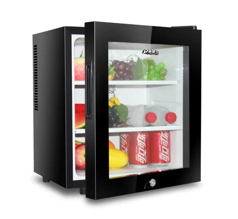 NUELEAD Black Mini Bar Fridge 40L Factory Outlet Glass Door Hotel Room Refrigerator