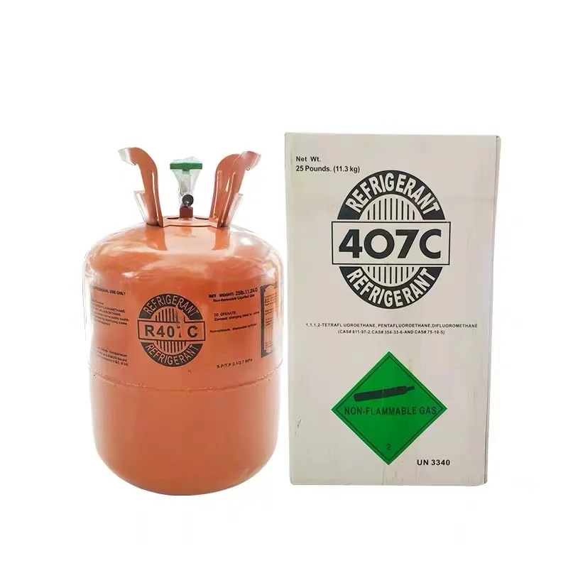 Hot selling R407C refrigerant gas, cheap price 11.3KG hydrocarbon cylinder