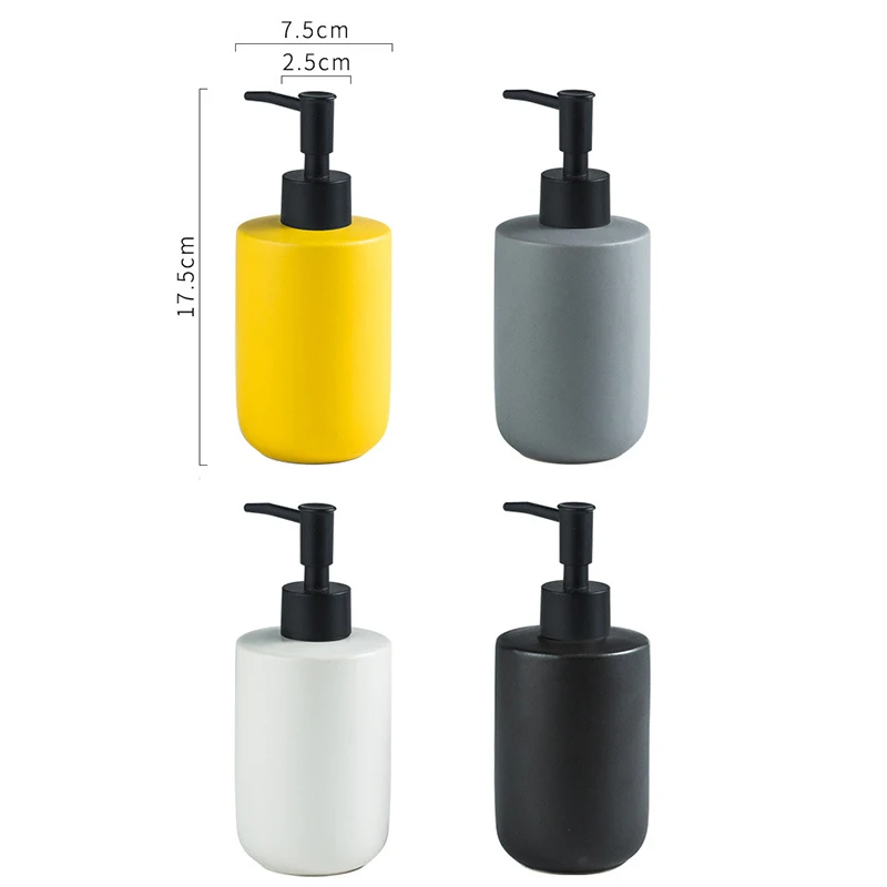 Seifenspender Hotel Bathroom Accessories Set Refill Manual Pump Ceramic Lotion Shampoo Shower Liquid Soap Dispenser Bottle