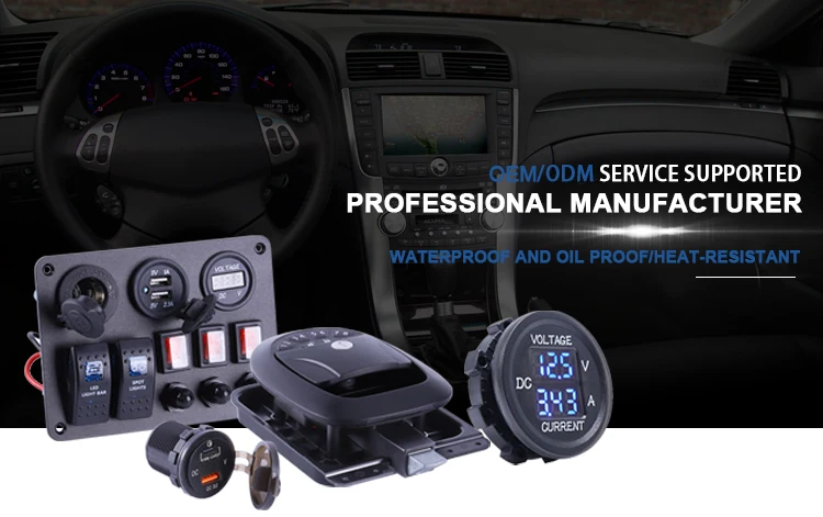 Universal Socket Digital Display Voltmeter Waterproof Voltage Meter Gauge LED for DC 12V-24V Car Motorcycle Marine Auto Truck 0