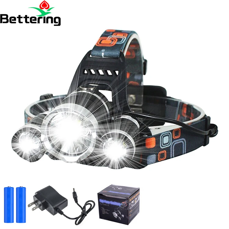 rechargeable 18650 battery powered headlamp headlight led fishing hunting motorcycle 3 T6 head light lamp lantern for scooter