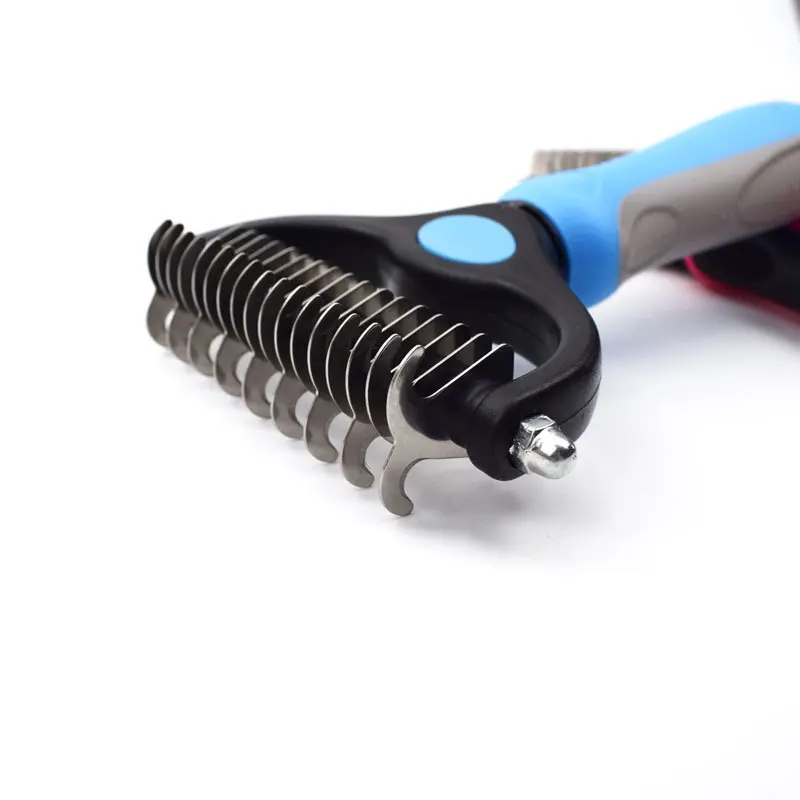 Spot wholesale pet open comb knife rake clean hair removal double-sided open comb dog comb