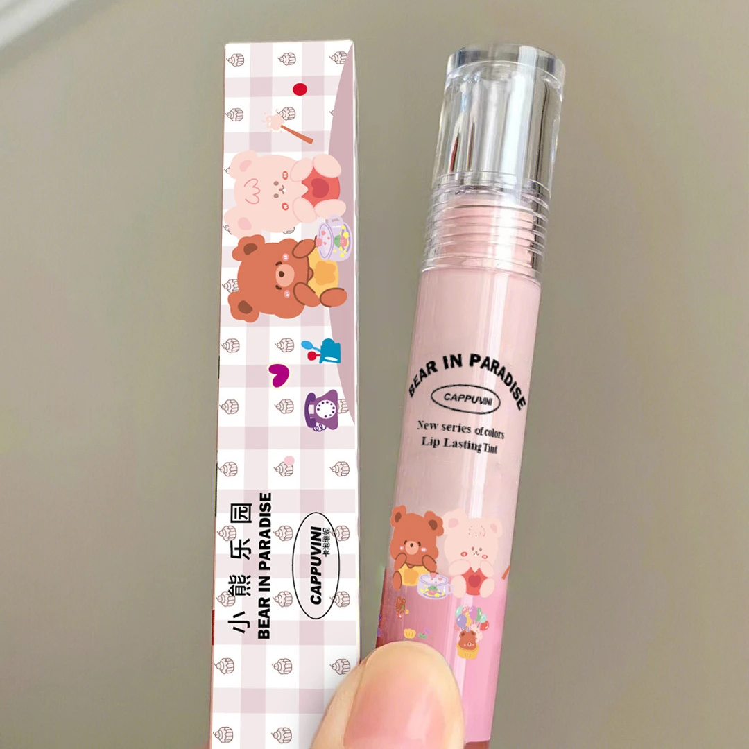 Bear Paradise Milk Tea Lip Mud Lip Gloss Silky Liquid Lipstick Moisturizing  Long Lasting Velvet Matte Lip Glaze