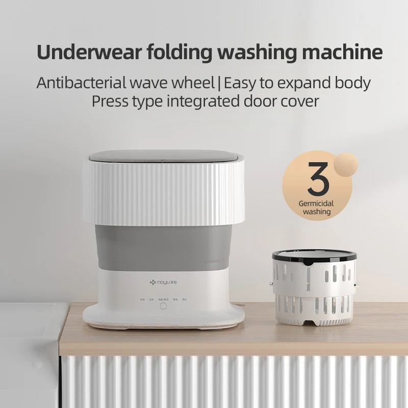 Xiaomi Youpin MOYU 9L Mini Foldable Washing Machine With Drying Electric Portable 100-240V Semi-automatic Washer Machine