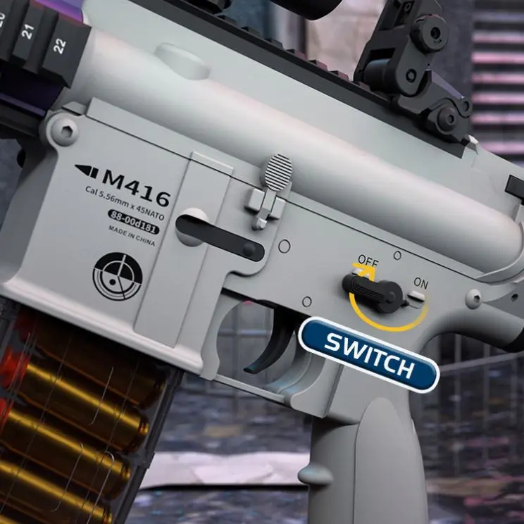 Amazon electric shooting toys gun for adult nylon real gun m416 soft bullet gun for boy