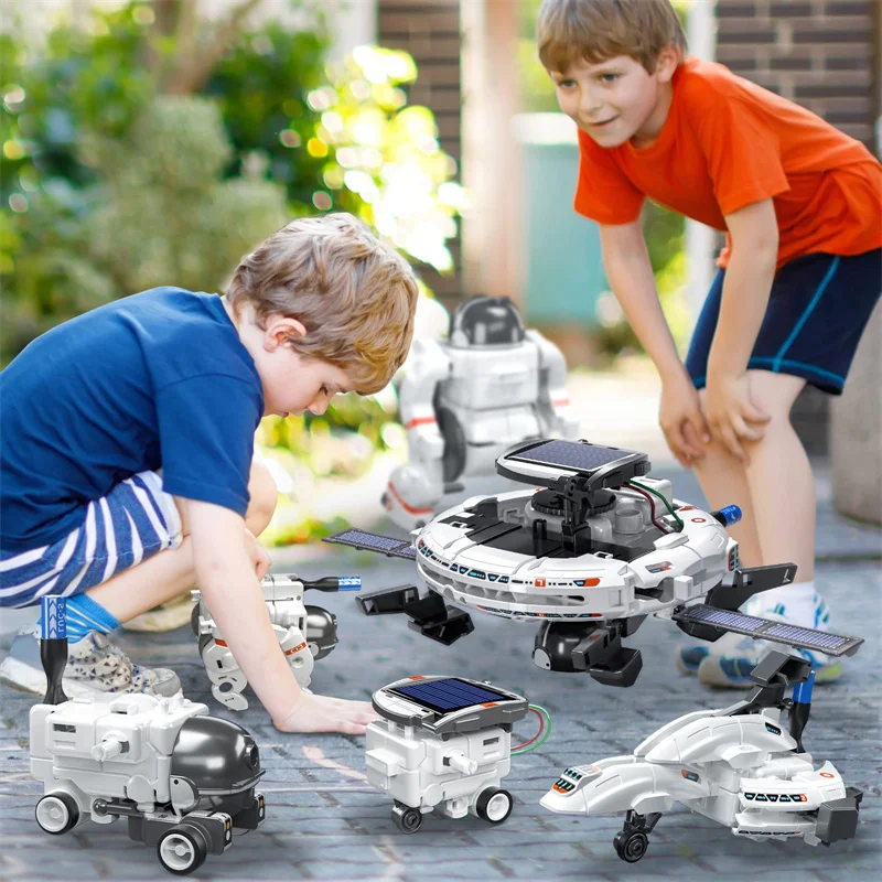 Built Your Simple 6 in 1 Space Fleet Multi Mode Solar Space Toys Kids Technology Toys