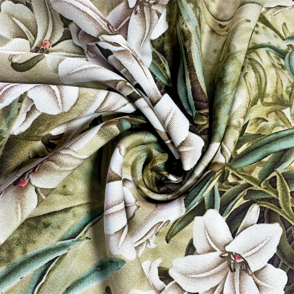 Spring/Summer floral printed 100% Rayon soft draping Twill rayon fabric for dress and blouse