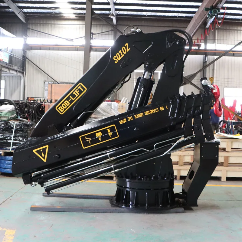 6~14 Ton China Small Cargo Ship Knuckle Boom Cranes 10000 Kg Hydraulic Fishing Boat Marine Barge Crane