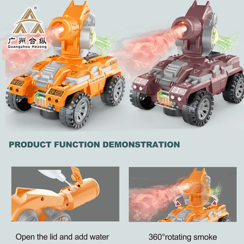 Hot selling spray bullet remote control tank toy cars stunt rc tank