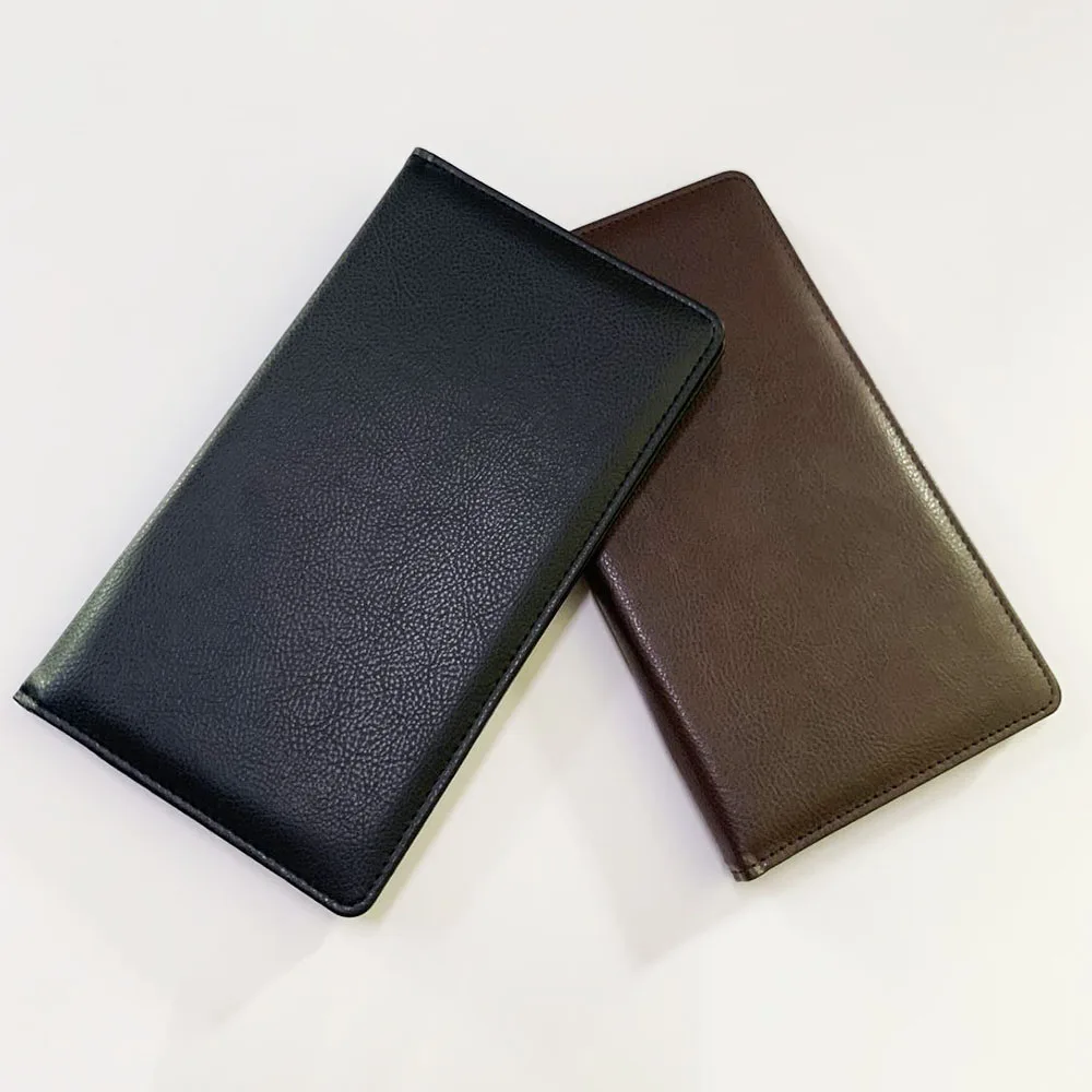 custom design black and brown pu leather restaurant bill folder