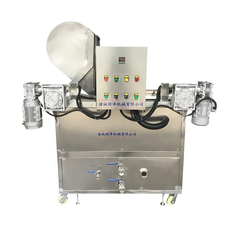 automatic stirring plantain chips frying machine Batch Fryer Peanut Banana slices biscuit Frying Machine for good price