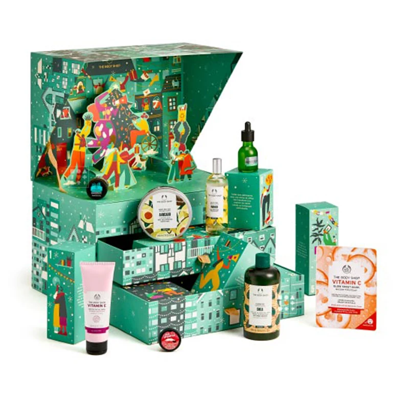 Custom Paper Gift Box Advent Calendar Bag Candy Package Bath Bomb Advent Calendar For Cosmetic Makeup