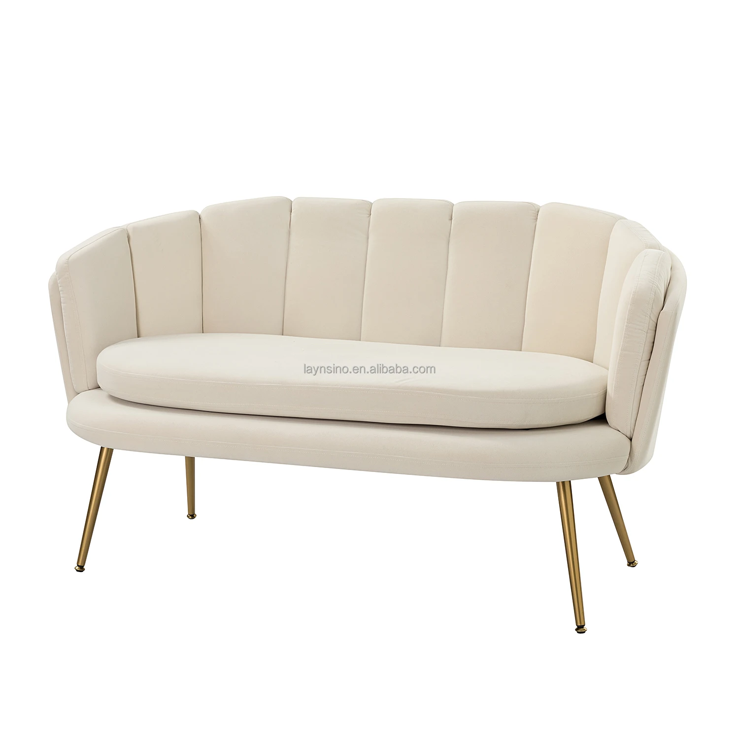 Home Furniture Luxury Velvet Love Seat Sofa Nordic Style Living Room Modern White Fabric Sofas