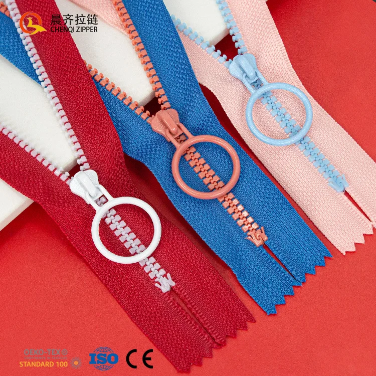 Wholesale Spot 5# 15 20 25 30 35 Cm Candy Colorful Closed-end Auto-Lock Plastic Resin Zipper For Clothing