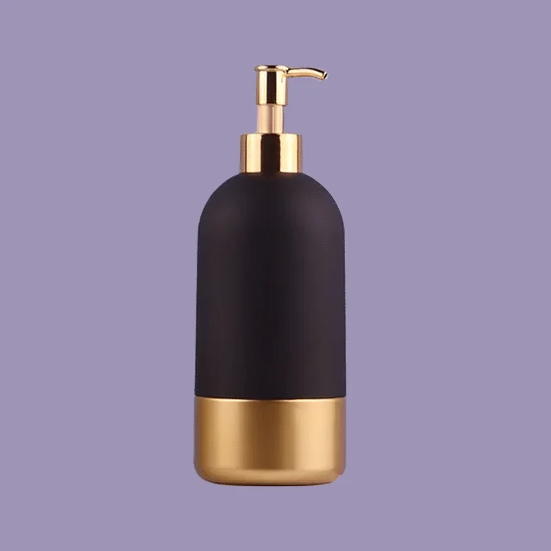 Luxury Gold Body Wash Packaging Shower Gel Bottle Round Shape Container 300ml 800ml Plastic Pet Shampoo Bottle Private Label