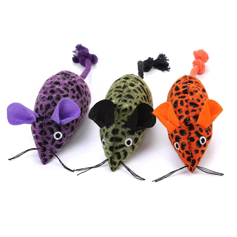 Sustainable Furry Cat Toy Mice Small Kitten Interactive Play Assorted Colors Ball Funny Wool Cotton Felt Sisal Rattle Mouse