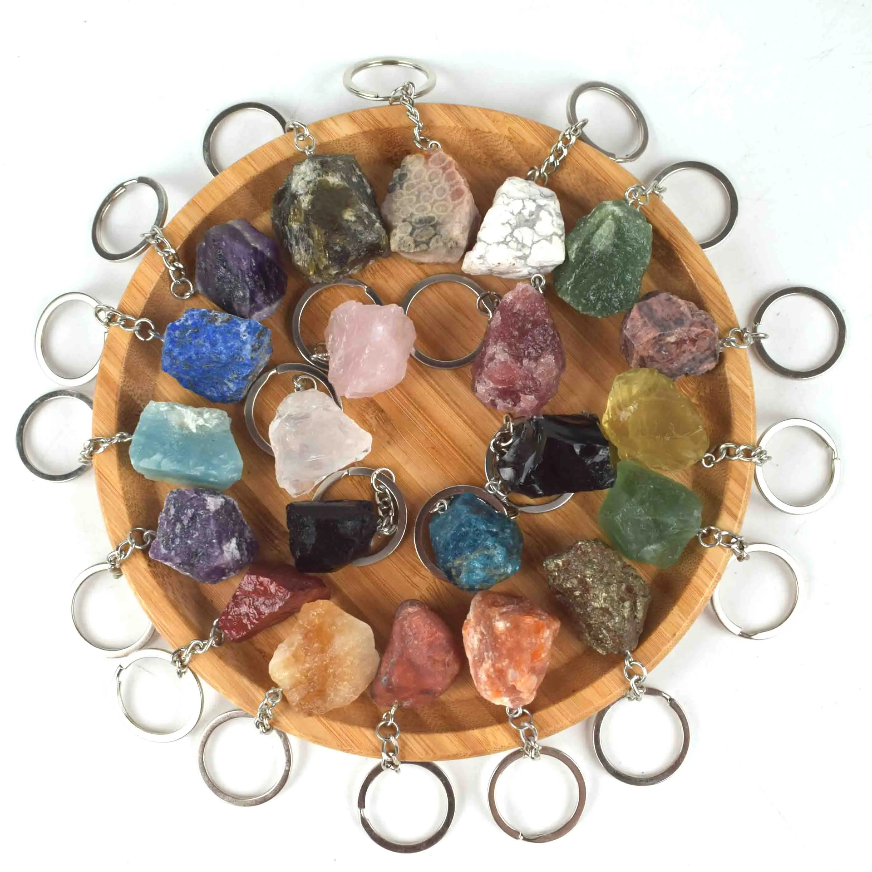 Wholesale Nature Raw Crystals Chain Rough Amethyst Rose Quartz For Sale