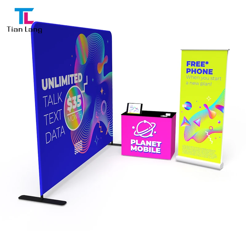 TianLang Hot Sale Gazebos Outdoor Professional Straight Shape Photo Backdrops Trade Show Exhibition Display Stand