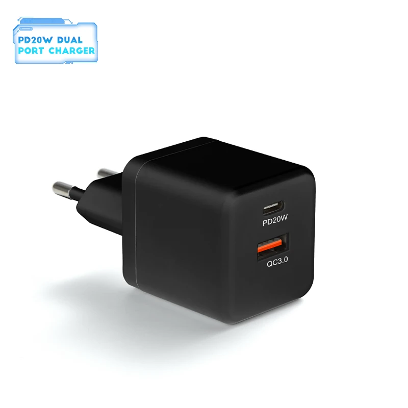 Новый дизайн A + C PD20w + QC3.0 18 Вт двойной порт Usb Сетевое зарядное устройст