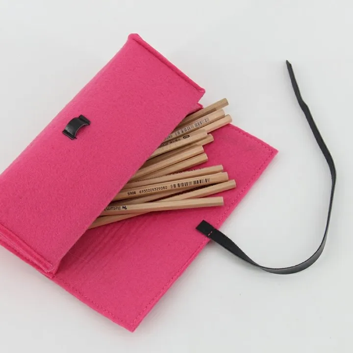 Trendy ProCase School Pencil Bag Pen Case Felt Students Stationery Pouch Cases Black