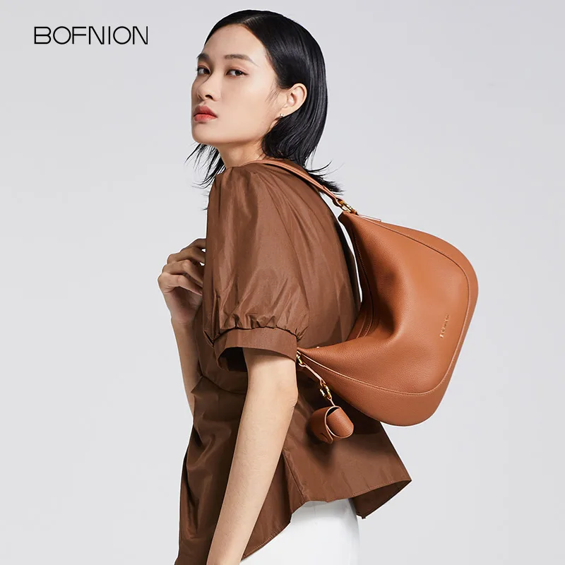 Designer high-end genuine leather women bag new geometric design niche underarm bag wholesale custom