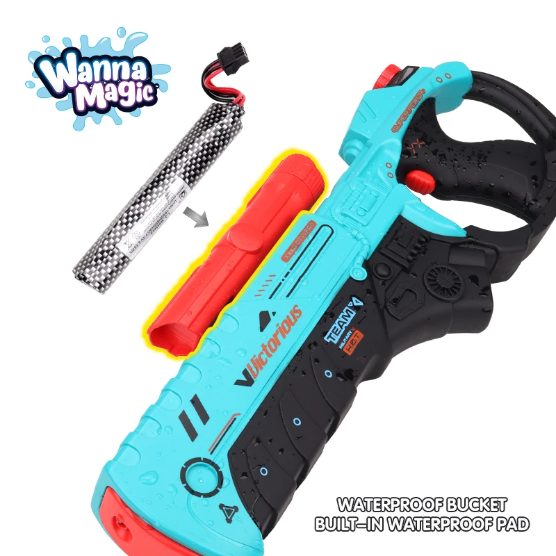 Kids Water Guns Squirt Battery Powered Toy Outdoor Summer Toys Electric Automatic High Pressure Water Gun With Bag
