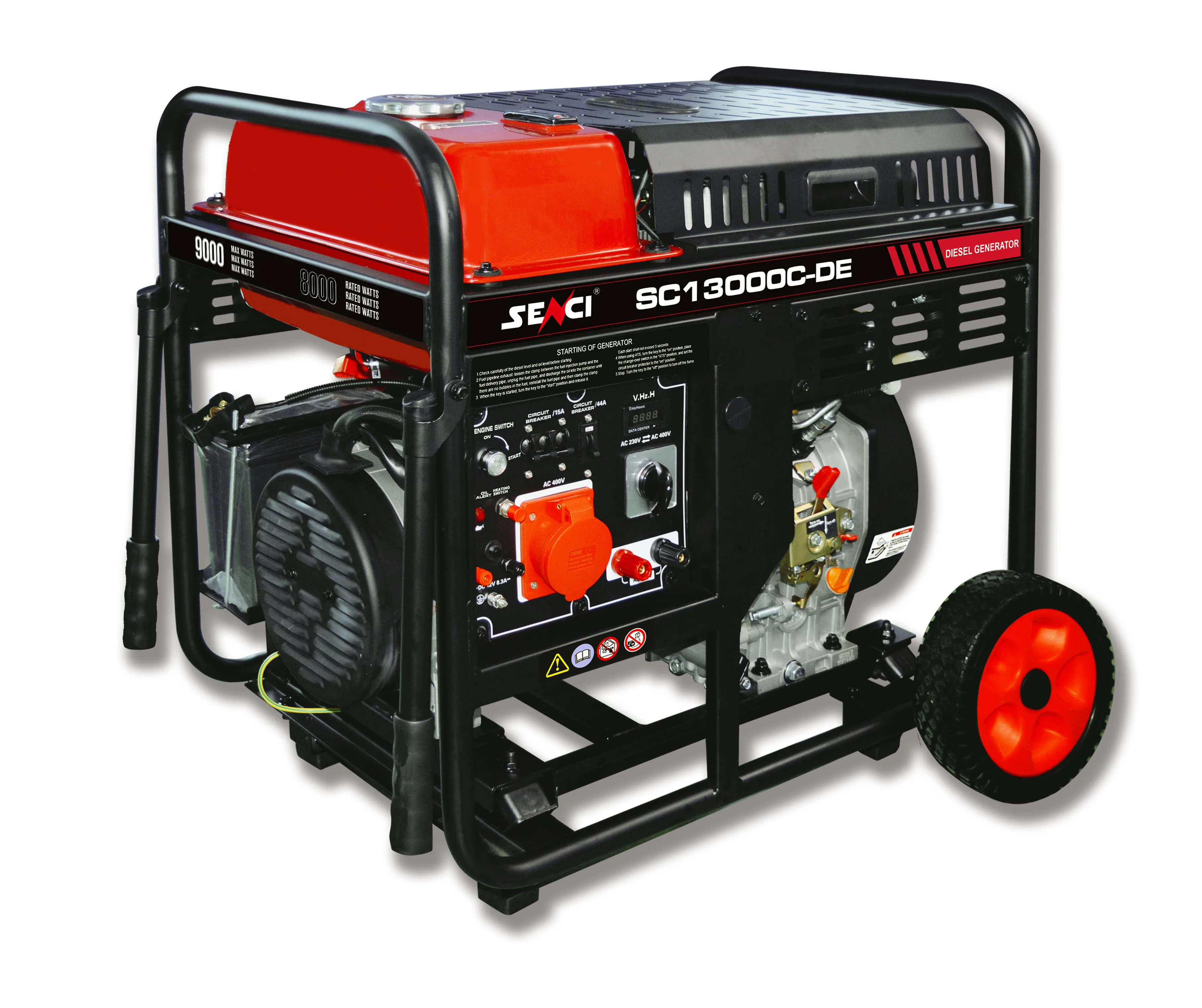 SENCI Open Frame series 8kW powerful, long-time and silent diesel generator with 3 phase