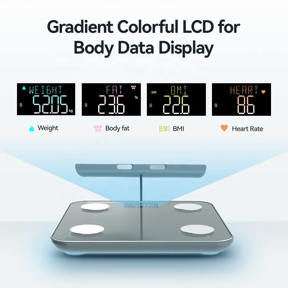 Smart 8-electrodes Digital Body Fat Bmi Bmr Measure Analyzer Scales Smart Fitness Scale