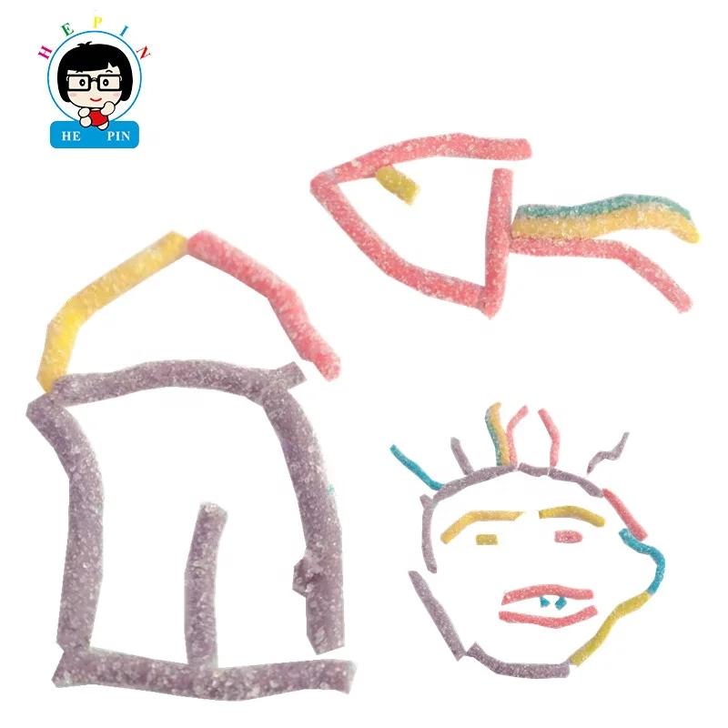 Оптовая продажа, Прямая поставка с завода, Кислая мягкая конфета с покрытием из сахара, Кислая полоска, радужные жевательные конфеты