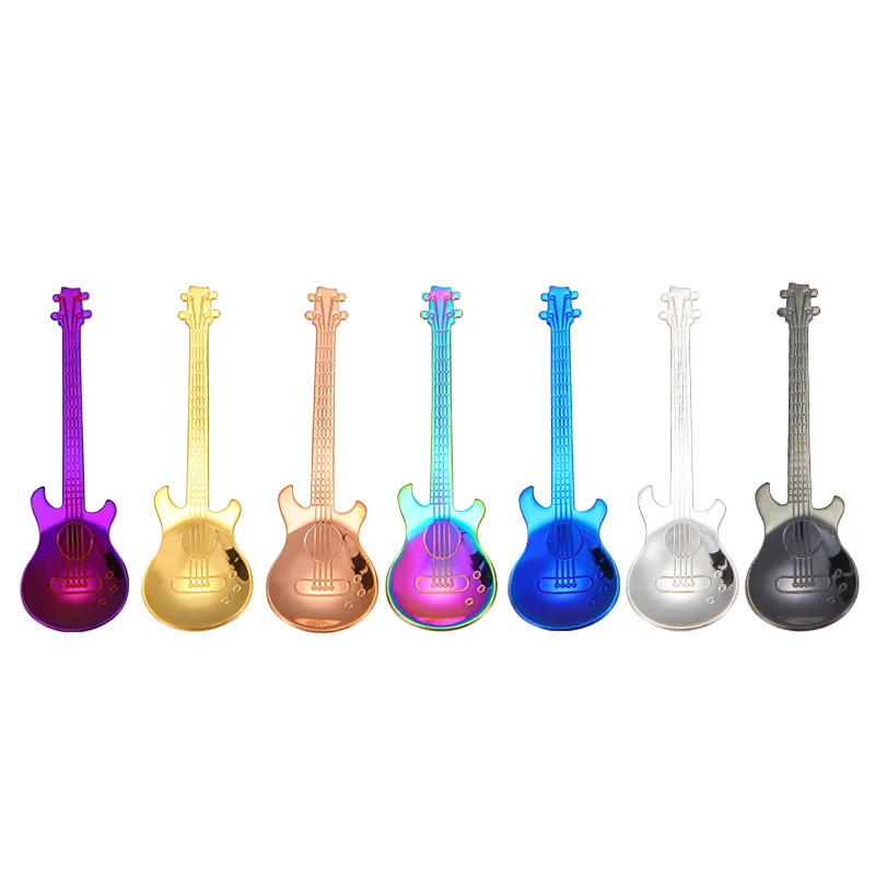 2025 Custom Coffee Dessert Mix 304 stainless steel guitar spoon