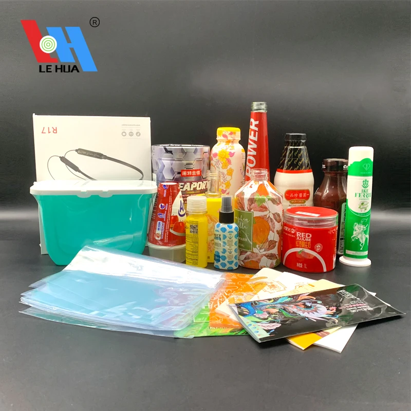Custom Print Colored Metalized PVC POF Polyolefin Plastic Heat Shrink Film Roll Label Bands Wrap Bags Printing For Box/Bottle