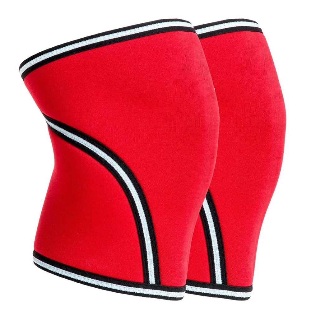 Неопреновые компрессионные коленные рукава 7 мм для фитнеса, тренажерного зала, спорта, сильной тяжелой атлетики