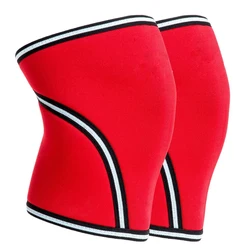 Неопреновые компрессионные коленные рукава 7 мм для фитнеса, тренажерного зала, спорта, сильной тяжелой атлетики