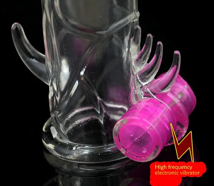 Adult sex products vibrating crystal long dick condom male condom penis condom sexy OEM