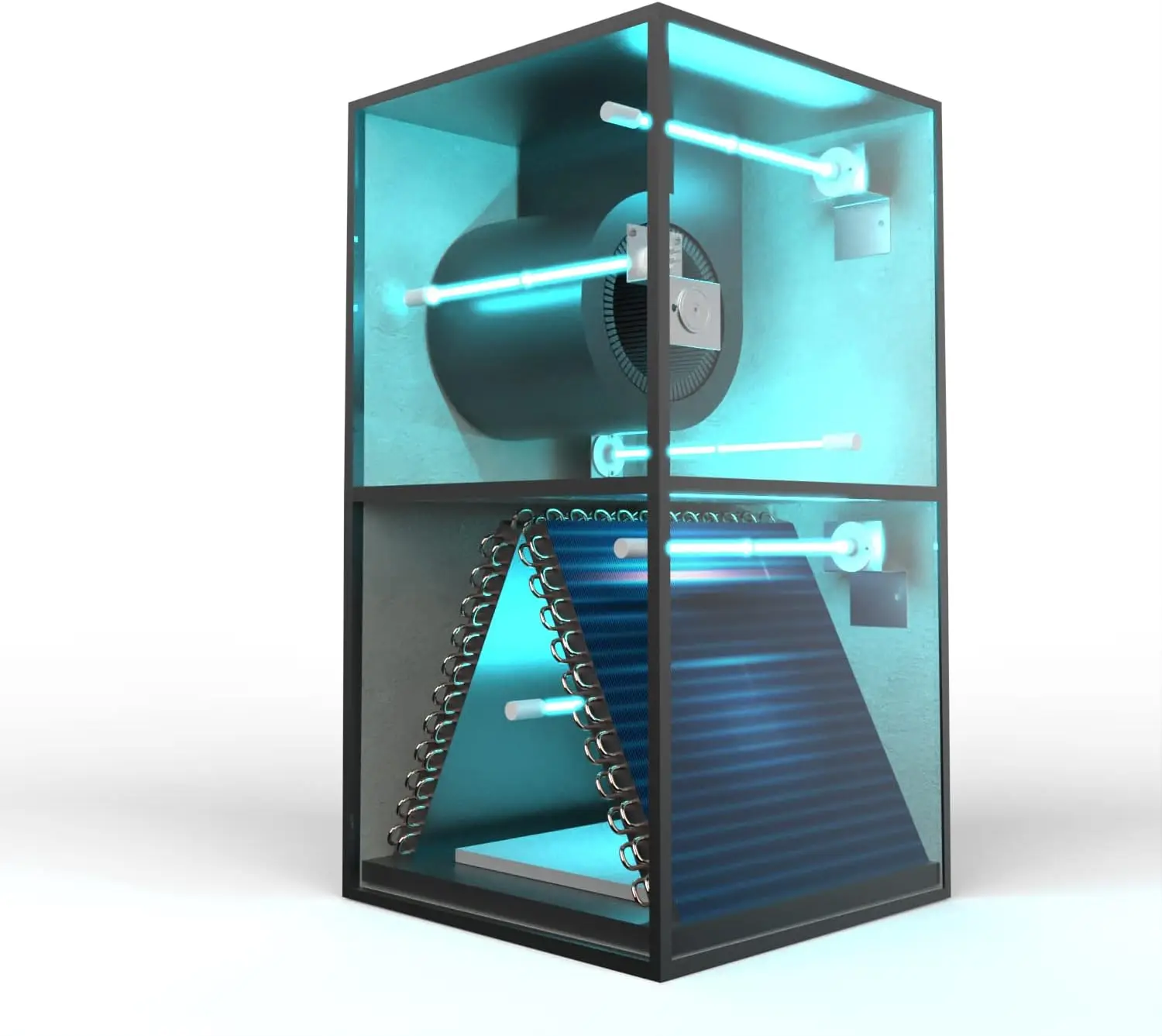 Green UVC AC 24V Bare Wire Germicidal UV-C LightS tube for HVAC Coil system ac Duct(14-inch with magnet)/air handler Air cleaner