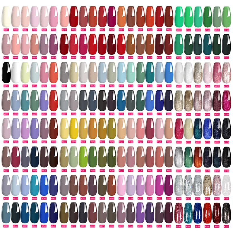 Wholesale 8ml Bottle 192 Colours Nail Accessories Professional Decoration Acrylic Nail Art Gel Nail Kit