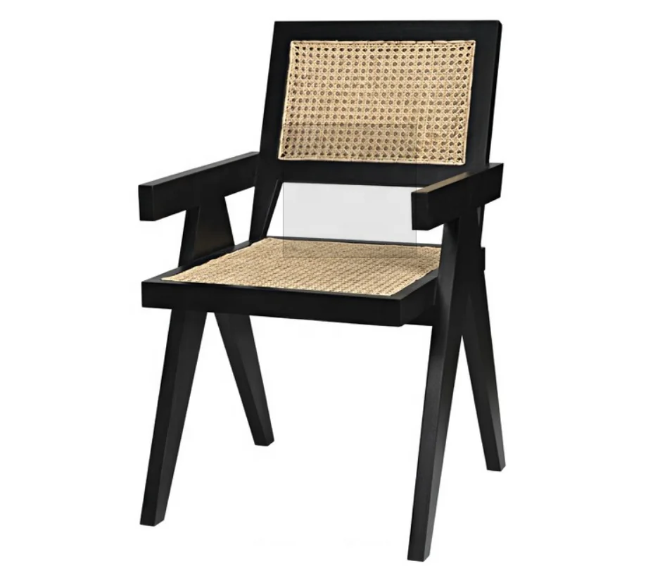 
restaurant furniture wooden dining chair natural rattan chair 2020 new design 