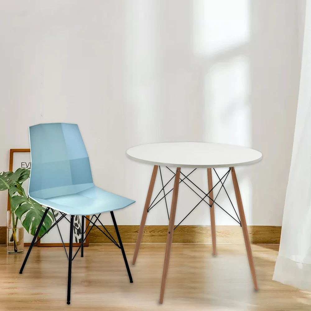 Factory Wholesale Cheap Dining Room Furniture Round Mdf Dining Table With Wood Legs